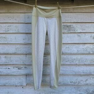 Zelos Tri-Tone Warmup Athletic Leggings in Desert/Oatmeal/Cloud Size Medium